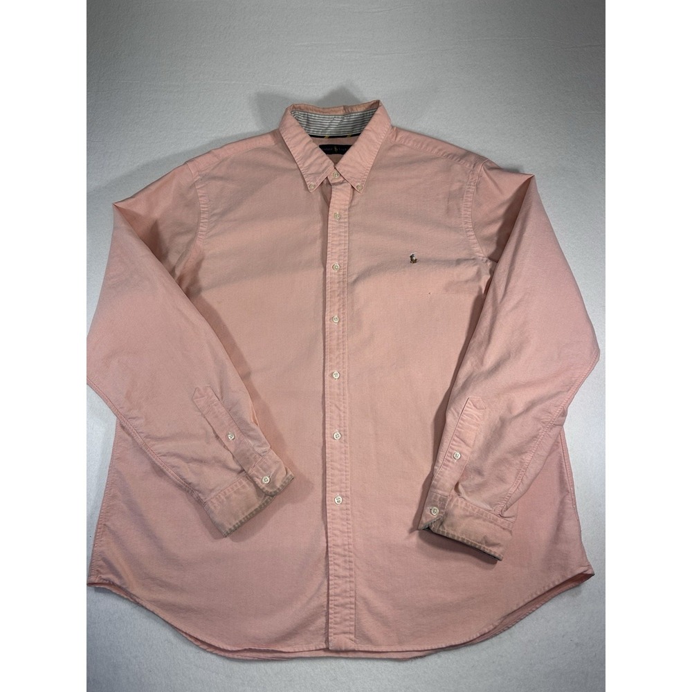 Ralph Lauren XXL Button Down Shirt Pink Oxford Cotton Long Sleeve Big & Tall